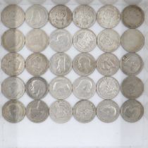 Quantity of 50% silver shillings. UK P&P Group 1 (£16+VAT for the first lot and £2+VAT for