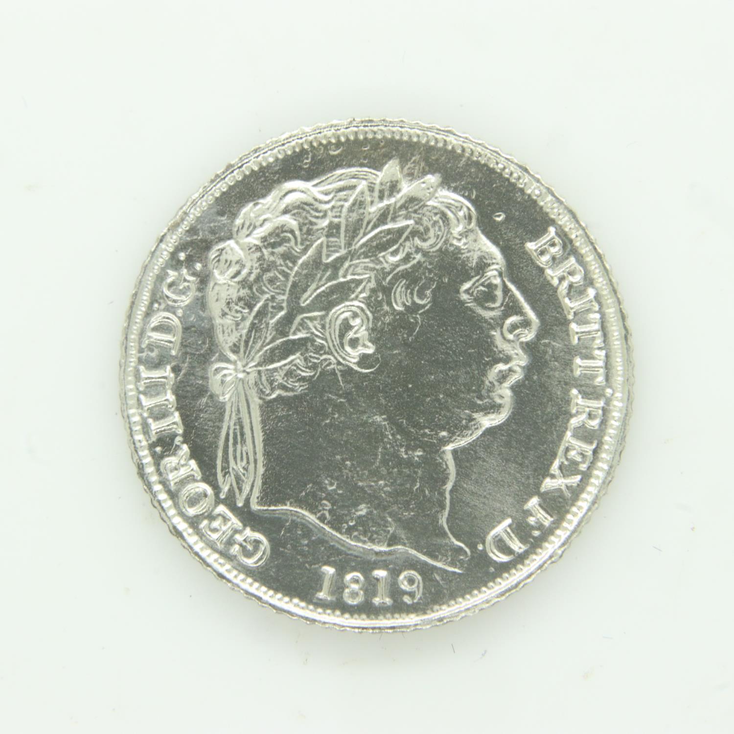 1819 silver sixpence of George III - gF grade. UK P&P Group 0 (£6+VAT for the first lot and £1+VAT - Image 2 of 2