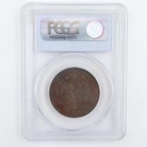 1894 PCGS slabbed South African one penny. UK P&P Group 0 (£6+VAT for the first lot and £1+VAT for