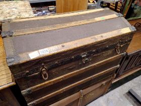 Two vintage wooden trunks, 82 x 44 cm. Not available for in-house P&P