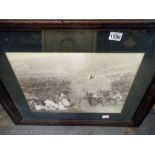 Large framed Victorian haymaking photograph, 60 x 80cm overall. Not available for in-house P&P