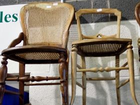 Strung rocking chair and a further chair. Not available for in-house P&P