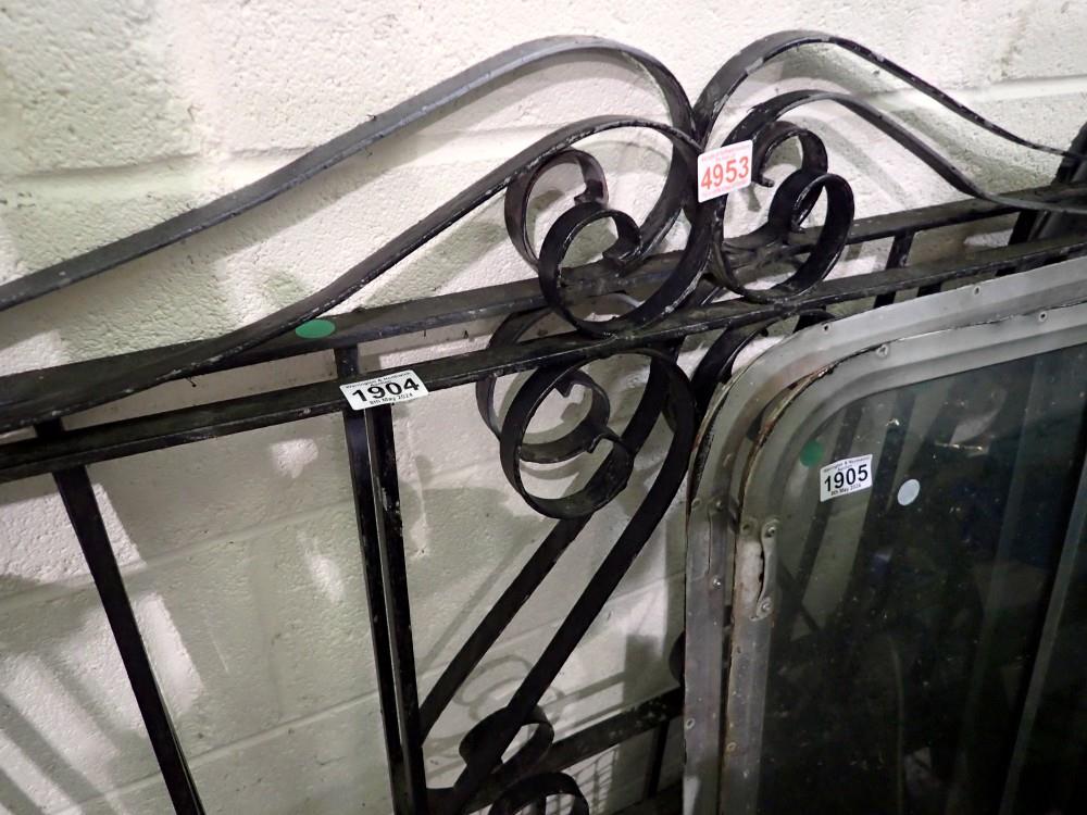 Pair of wrought iron gates each W: 125 cm. H: 110 cm. Not available for in-house P&P