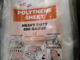 Polythene sheet 650 gauge 12 square meters. Not available for in-house P&P
