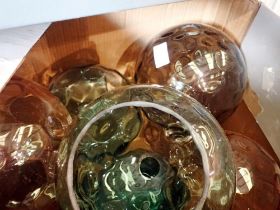 Mixed glass vases and shades. Not available for in-house P&P