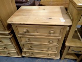 Pine chest of four drawers, 66 x 46 x 82 cm H. Not available for in-house P&P