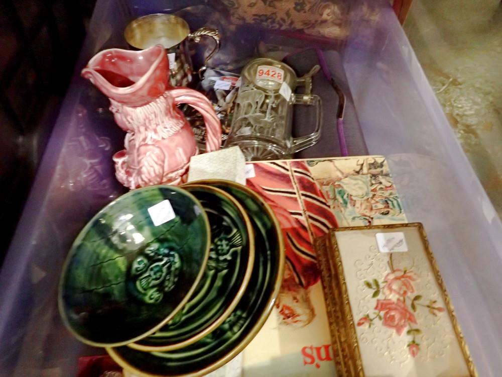 Quantity of mixed collectables to include , etched glass stein, trinket box etc. Not available for