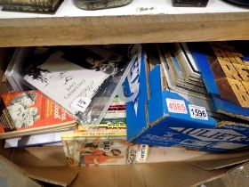 Box of mixed books and magazines to include comedy magazines. Not available for in-house P&P