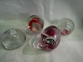 Mixed paperweights including a Stuart example. UK P&P Group 2 (£20+VAT for the first lot and £4+