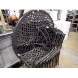 Circular garden table and six chairs. Not available for in-house P&P