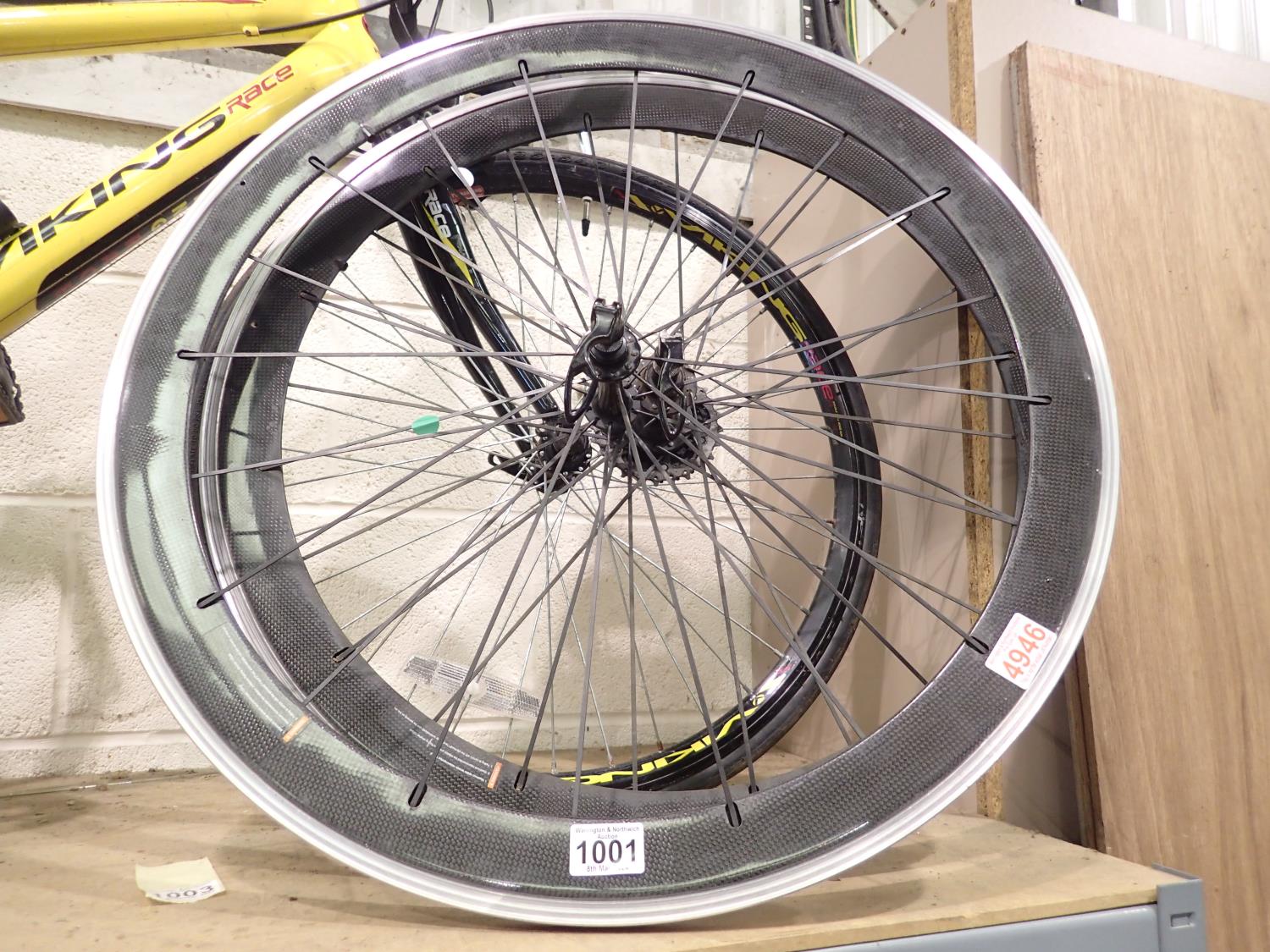 Planet X 26 inch carbon road bike wheel set with quick realise. Not available for in-house P&P - Image 3 of 3