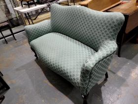 Upholstered two seater sofa, L: 140 cm. Not available for in-house P&P