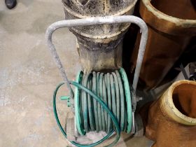 Garden hose on reel. Not available for in-house P&P