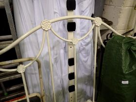 White metal bed frame. Not available for in-house P&P