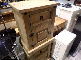 Two pine bedside drawers. Not available for in-house P&P