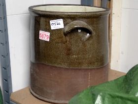 Large brown ceramic pot. Not available for in-house P&P