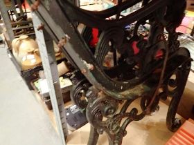 Pair of cast iron bench ends. Not available for in-house P&P