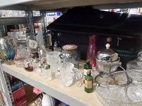 Shelf of mixed glass. Not available for in-house P&P