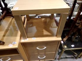 Two drawer under desk drawers, H: 73 cm, and a table. Not available for in-house P&P