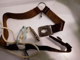 Girl Guide belt and whistle. UK P&P Group 1 (£16+VAT for the first lot and £2+VAT for subsequent