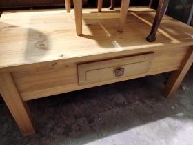 Large pine coffee table with drawers. Not available for in-house P&P