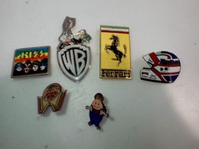 Collection of mixed badges including Ferrari. UK P&P Group 1 (£16+VAT for the first lot and £2+VAT