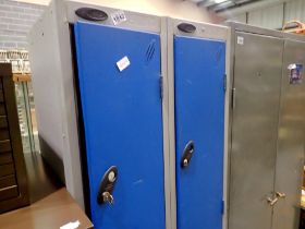 Set of four lockers, three with keys, H: 190 cm. Not available for in-house P&P