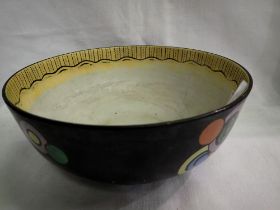 Shelley bowl with circles and swirl decoration. 22cm D. UK P&P Group 2 (£20+VAT for the first lot