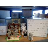 Nine boxed ceramic 'Me To You' bears, including Perfect Picnic and Bridge To Your Heart. Not