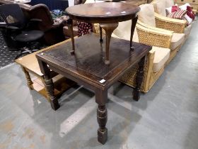 Circular table and a draw leaf dining table. Not available for in-house P&P