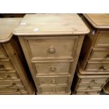 Pine chest of four drawers, 54 x 42 x 120 cm H. Not available for in-house P&P