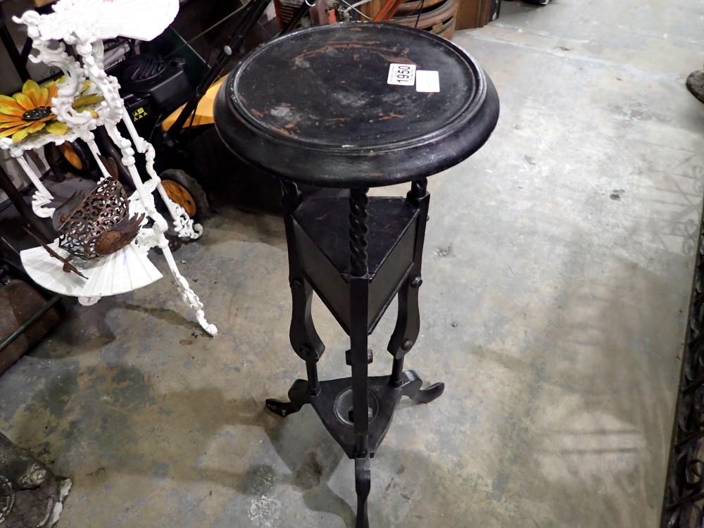Wooden plant stand on tripod base with drawer. Not available for in-house P&P