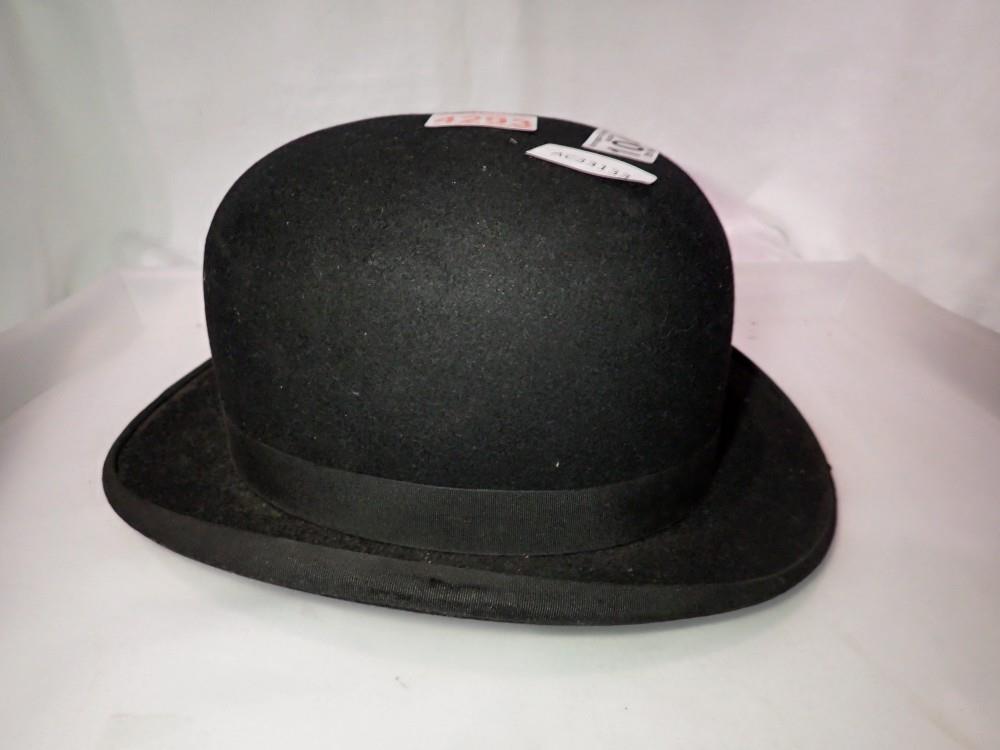 Bowler hat by Battersby London, size 6 3/4 approximately. UK P&P Group 2 (£20+VAT for the first