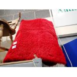 Red woollen rug, 180 x 75 cm. Not available for in-house P&P