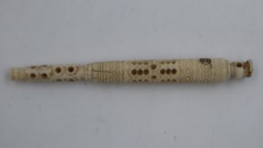 Carved bone souvenir pencil for Columbia exhibition. UK P&P Group 1 (£16+VAT for the first lot