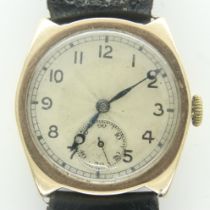 MARC FAVRE: a 9ct gold cased gents manual wind wristwatch, not working at lotting. P&P Group 0 (£6+
