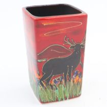 Anita Harris stag vase, signed in gold, no chips or cracks, H: 15 cm. UK P&P Group 1 (£16+VAT for