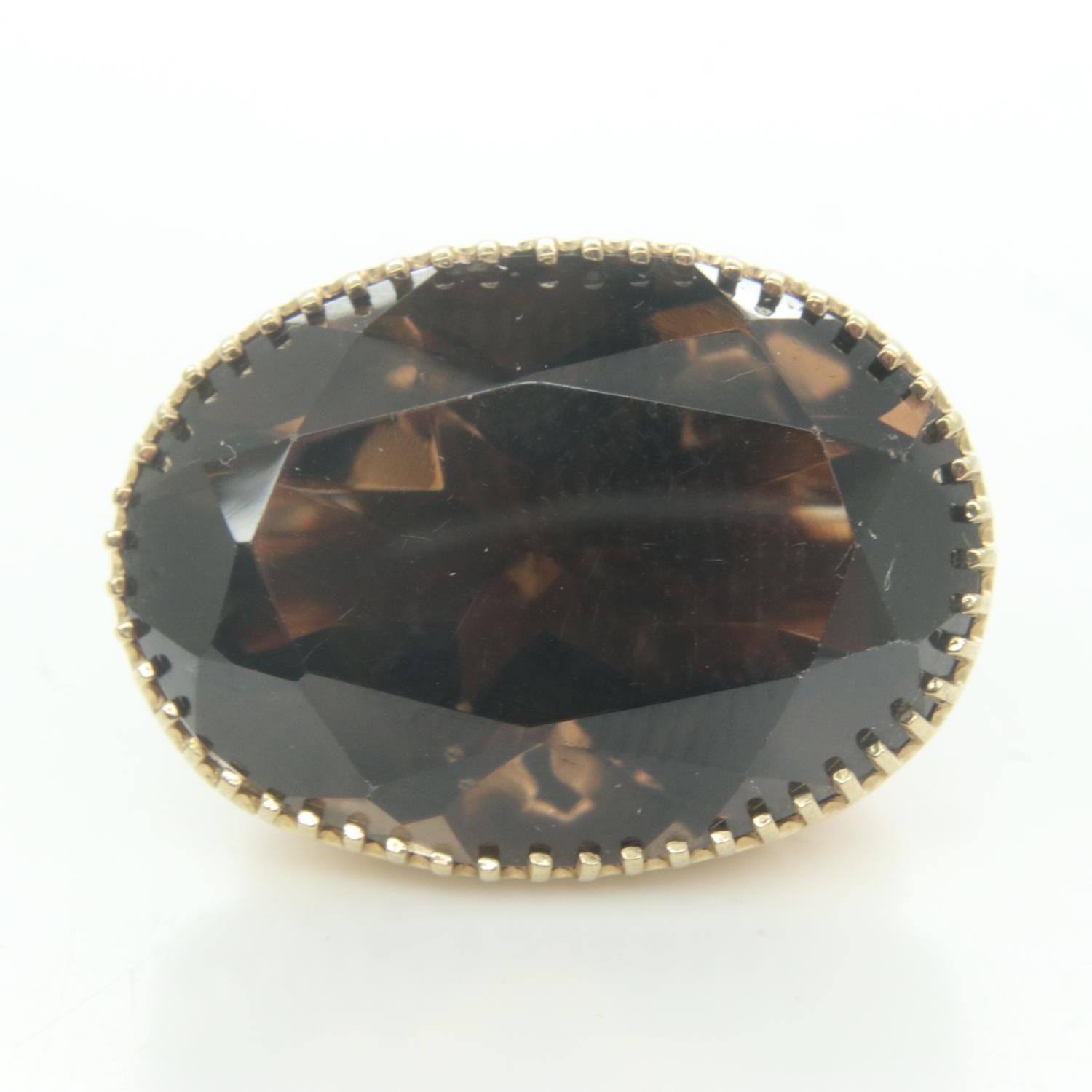 9ct gold and smokey quartz fob, 10.6g. UK P&P Group 0 (£6+VAT for the first lot and £1+VAT for - Image 3 of 3