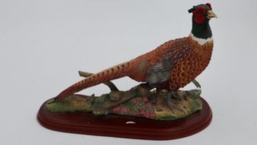 Border Fine Arts Russell Willis pheasant model, no. A1475, L: 28 cm, no cracks or chips. UK P&P