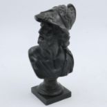 Spelter bust of Ajax, H: 28 cm. UK P&P Group 2 (£20+VAT for the first lot and £4+VAT for