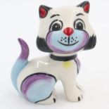 Lorna Bailey cat, Queenie, H: 14 cm. UK P&P Group 1 (£16+VAT for the first lot and £2+VAT for