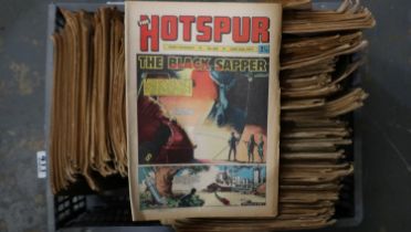 Box of 1970s Hotspur comics, approximately 200. Not available for in-house P&P