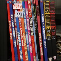 Shelf of 2000AD and Judge Dredd annuals. UK P&P Group 3 (£30+VAT for the first lot and £8+VAT