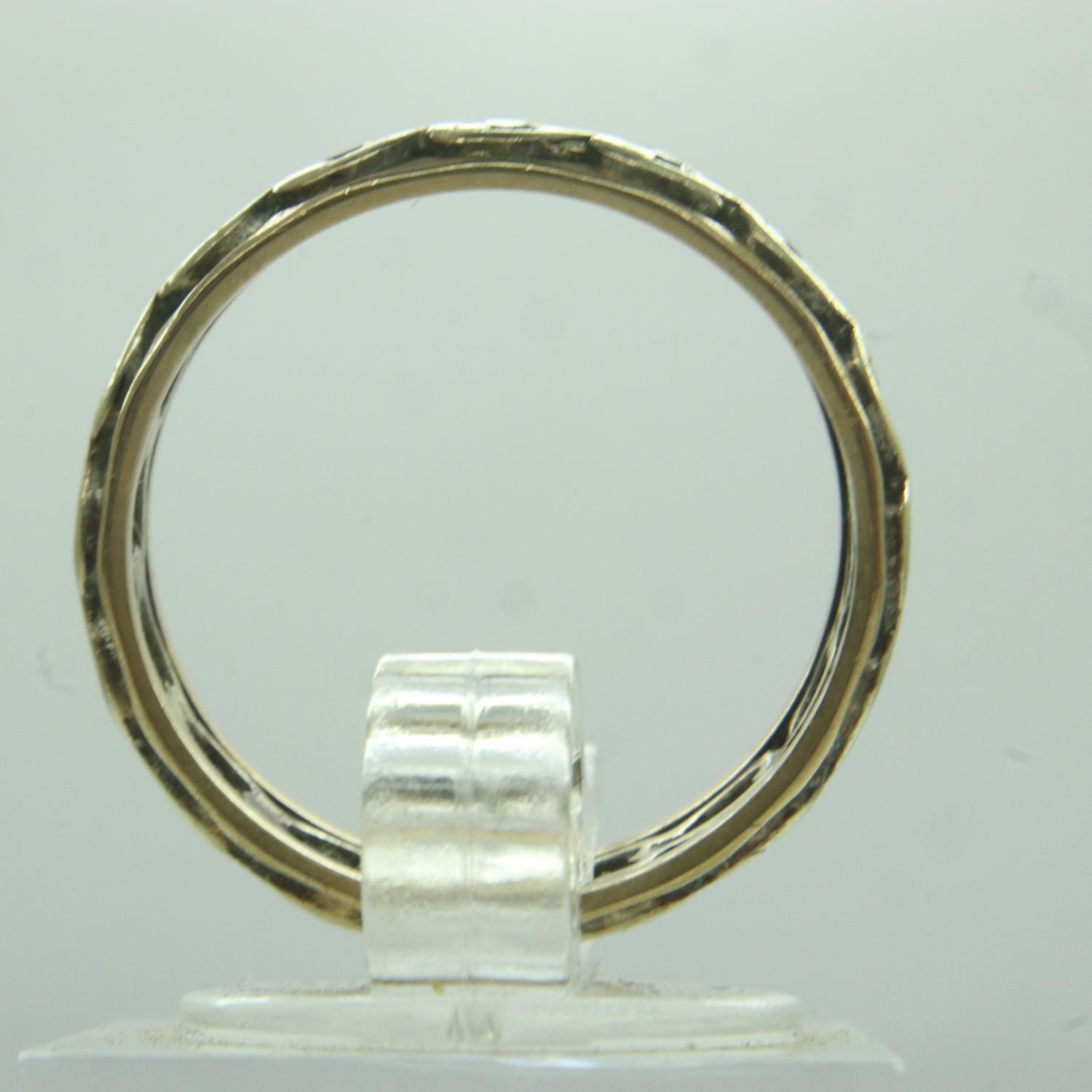 9ct gold stone set eternity ring, unmarked, size O, 3.3g, damage to some stones. P&P Group 0 (£6+VAT - Image 2 of 2