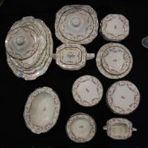 Alfred Meakin dinner and tea service in the Harmony Rose pattern, chip to bowl. Not available for