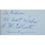 Autograph book of the head of the booking office at Liverpool Lime Street station, including Joe
