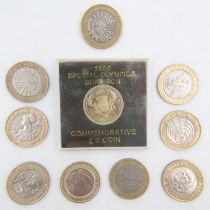 Quantity of £2 coins with uncirculated 1986. UK P&P Group 1 (£16+VAT for the first lot and £2+VAT