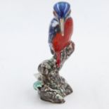Anita Harris kingfisher, signed in gold, H: 15 cm. UK P&P Group 1 (£16+VAT for the first lot and £