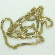 9ct gold twist-link neck chain, damaged, 8.4g. P&P Group 0 (£6+VAT for the first lot and £1+VAT