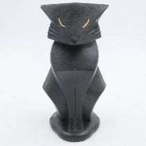 Cast iron Art Deco style cat doorstop. UK P&P Group 3 (£30+VAT for the first lot and £8+VAT for
